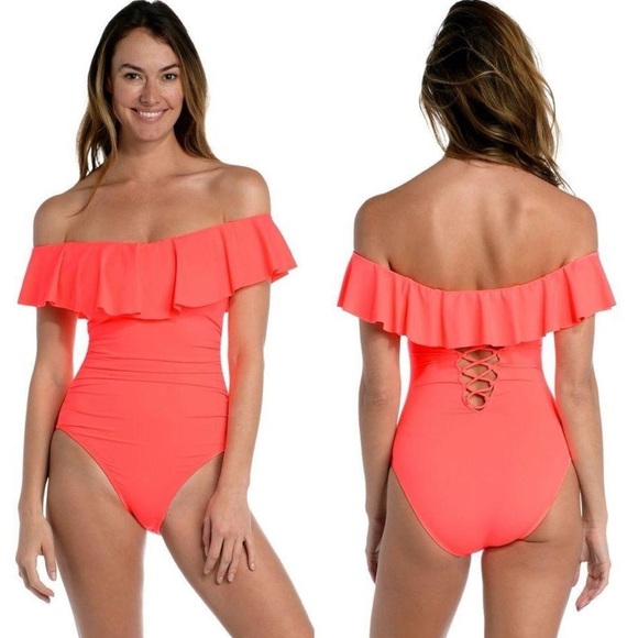 La Blanca  Ruffled One-Piece Swimsuit - Picture 1 of 8